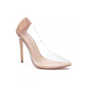 Chinese‎ Laundry Saleena Clear Vinyl Stiletto Pumps Nude Size 8.5